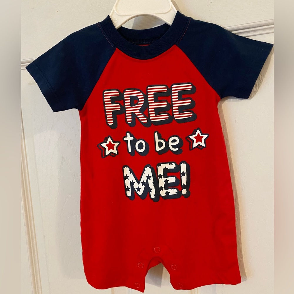 Celebrate! Patriotic Baby Boy’s Romper 
Size: 0-3m